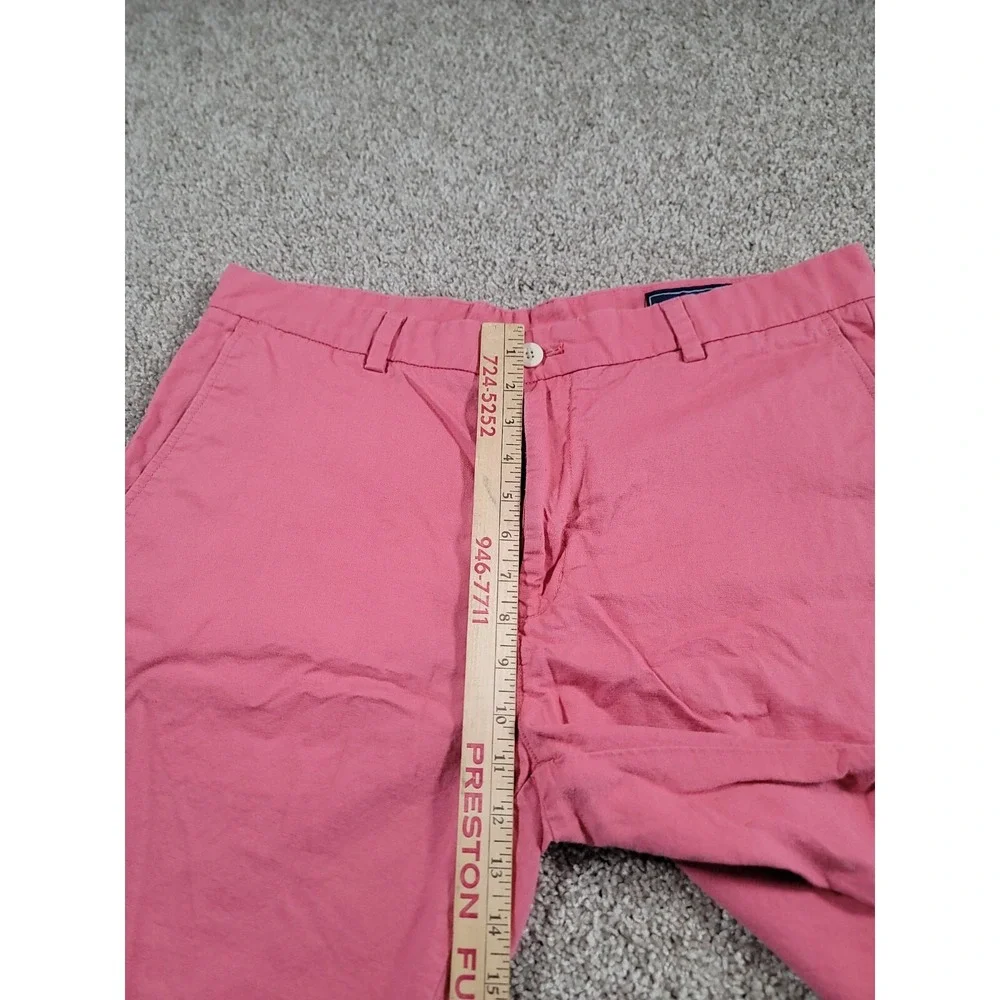 Vineyard Vines Breaker Shorts Men's 36x9 Pink Cotton Linen 4 Pocket Chino Preppy